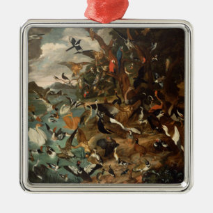 Het parlement van vogels metalen ornament