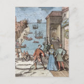 Het parteren van Columbus met Ferdinand en Briefkaart (Voorkant)