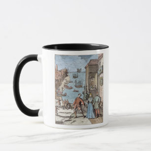Het parteren van Columbus met Ferdinand en Mok