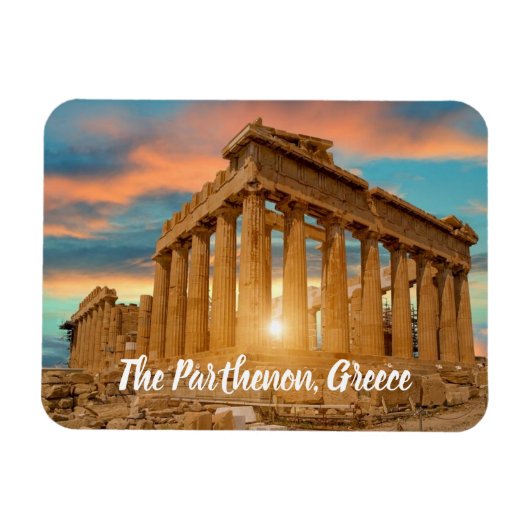 Het Parthenon Griekenland gestileerd Magneet (Horizontaal)