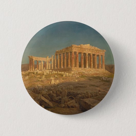 Het Parthenon Ronde Button 5,7 Cm (Voorkant)