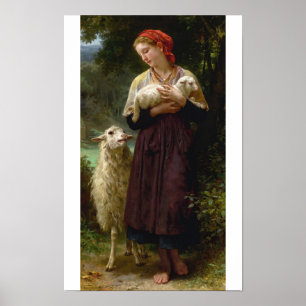 Het pasgeboren lam door William Bouguereau Poster