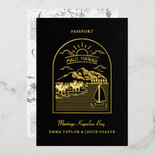 Het paspoort van de Bestemmingsweddenschap sparen Folie Uitnodiging