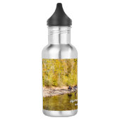 Het passeren van de waterflacon met de buffelrivie waterfles  (Links)