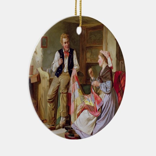 Het patchwork-kwilt keramisch ornament (Rechts)