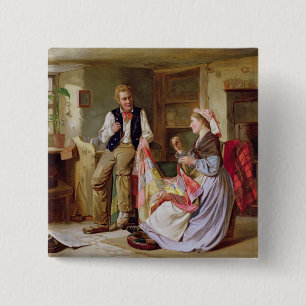 Het patchwork-kwilt vierkante button 5,1 cm