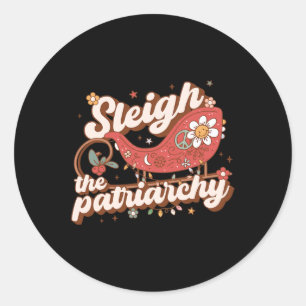 Het patriarchaat van het feminisme meme retro Chri Ronde Sticker