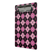 Het Patroon van Argyle in Zwarte en Roze Mini Klembord (Angled2)