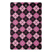 Het Patroon van Argyle in Zwarte en Roze Mini Klembord (Achterkant)