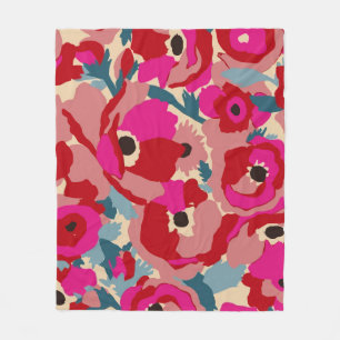 Het patroon van de bloem van de illustratie. Flora Fleece Deken