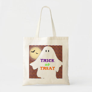 Het patroon van de chevron & het Trick or treat Tote Bag