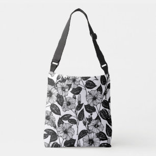 Het patroon van de hibiscus crossbody tas