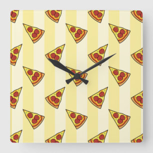 Het Patroon van de pizza Vierkante Klok