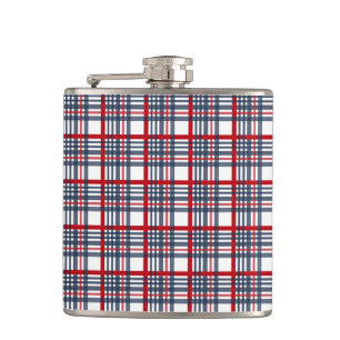 Het patroon van de plaid heupfles
