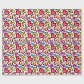 Het Patroon van de Valentijn van de Waterverf van Cadeaupapier (Vlak)