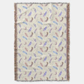 Het Patroon van de Veer van de waterverf Bladeren  Deken (Voorkant Verticaal)