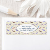 Het Patroon van de Veer van de waterverf Bladeren  Etiket (Insitu)