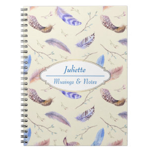 Het Patroon van de Veer van de waterverf Bladeren Notitieboek