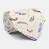 Het Patroon van de Veer van de waterverf Bladeren Stropdas (Opgerold)