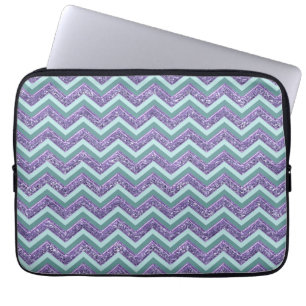 Het Patroon van de violetkleurige Zigzag van het G Laptop Sleeve
