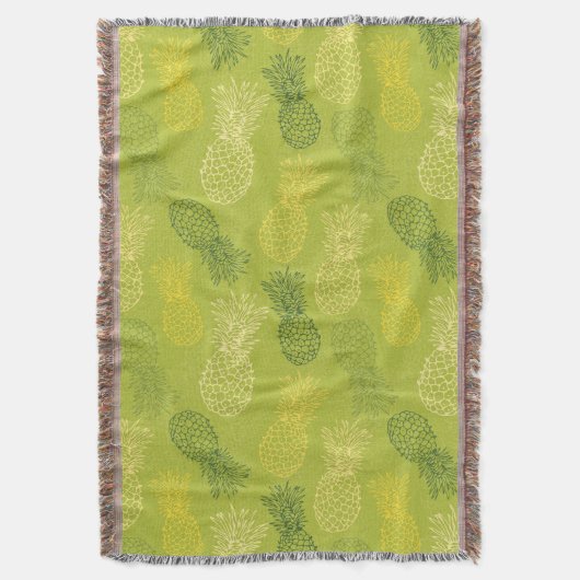 Het Patroon van het Overzicht van ananas op Groen Deken (Voorkant Verticaal)