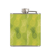 Het Patroon van het Overzicht van ananas op Groen Heupfles (Achterkant)