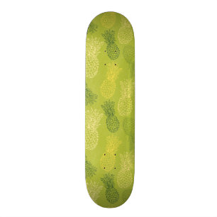 Het Patroon van het Overzicht van ananas op Groen Skateboard