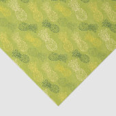 Het Patroon van het Overzicht van ananas op Groen Tissuepapier (Detail)
