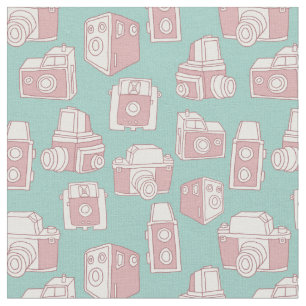 Het Patroon van het Retro van de Camera's (Blauw) Stof