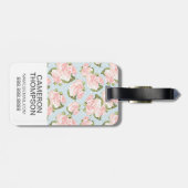 Het patroon van het roos van de Foto van de douane Bagagelabel (Achterkant horizontaal)