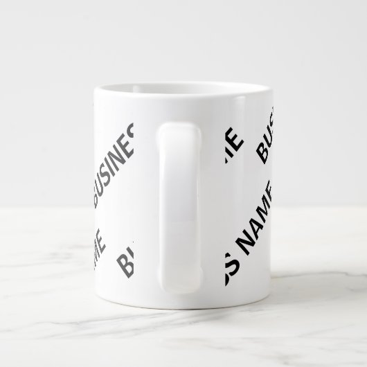 Het patroon van uw bedrijfsnaam | Zwart-wit Extra Grote Beker (Achterkant)