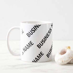 Het patroon van uw bedrijfsnaam Zwart-wit Koffiemok