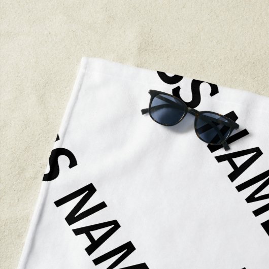 Het patroon van uw bedrijfsnaam | Zwart-wit Strandlaken (In situ)