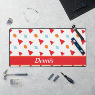 Het patroon van vormen op wit bureaumat