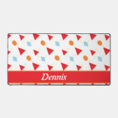 Het patroon van vormen op wit bureaumat (Voorkant)