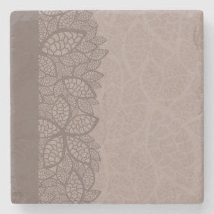 Het patroongrens en achtergrond van het blad stenen onderzetter