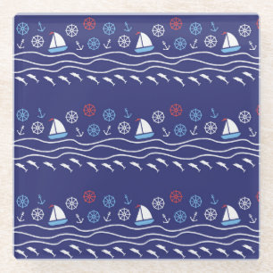 Het patroonleven:  Naadloos zee Glazen Onderzetter