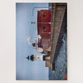 Het Paul R. Tregurtha schip en de vuurtoren Legpuzzel (Verticaal)
