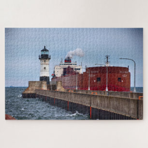 Het Paul R. Tregurtha schip en vuurtoren Legpuzzel