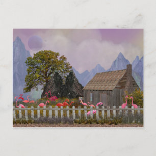 het penfield roze plastic flamengo - reservaat briefkaart