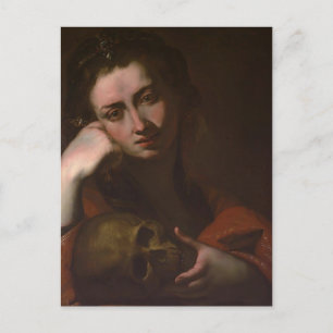 Het Penitent Magdalen (Vanitas) van Jusepe Ribera Briefkaart
