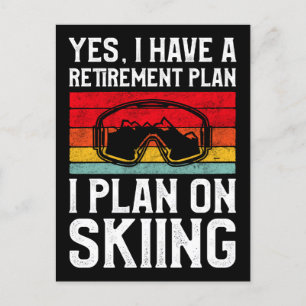 Het  pensioenplan voor Snow Ski dat ik van plan be Feestdagenkaart