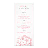 Het  Peony Floral Wedding Collectie - Menu (Voorkant)