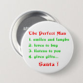 Het perfecte Man - knopen Ronde Button 7,6 Cm (Voorkant /achterkant)