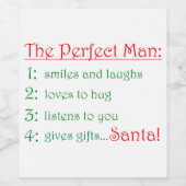 Het perfecte Man Wijn Etiket (Enkel label)