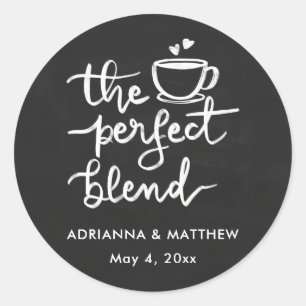 Het perfecte mengsel   Chalkboard Vintage Wedding Ronde Sticker
