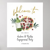 Het perfecte paar pizza en bier welkomstbord poster (Voorkant)