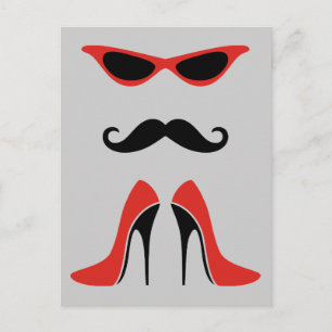 Het perfecte uiterlijk in zwart en rood briefkaart