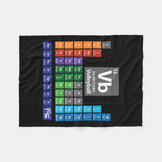 Het periodiek systeem van de volleybal standaard fleece deken (Voorkant (Horizontaal))