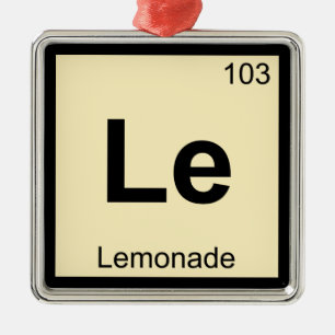 Het periodiek tabelsymbool Le-Lemonade Chemistry Metalen Ornament